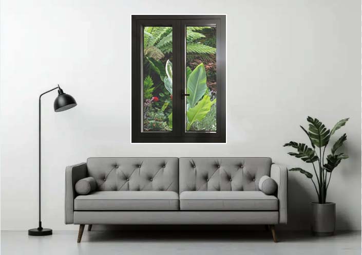 cửa sổ nhôm kính mở quay 2 cánh 